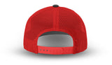 Joe's USA Original Trucker Hat JOE112 - Charcoal/Red - Angle View 3
