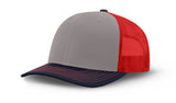 Joe's USA Original Trucker Hat JOE112 - Gray/Navy/Red - Main View