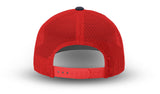 Joe's USA Original Trucker Hat JOE112 - Gray/Navy/Red - Angle View 3