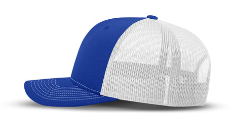 Joe's USA Original Trucker Hat JOE112 - Royal Blue/White - Angle View 2