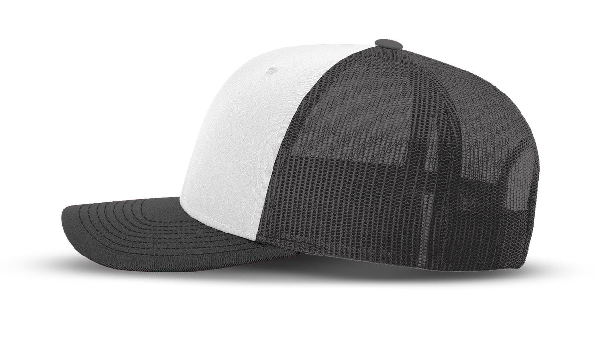 Joe's USA Original Trucker Hat JOE112 - White/Charcoal - Angle View 2