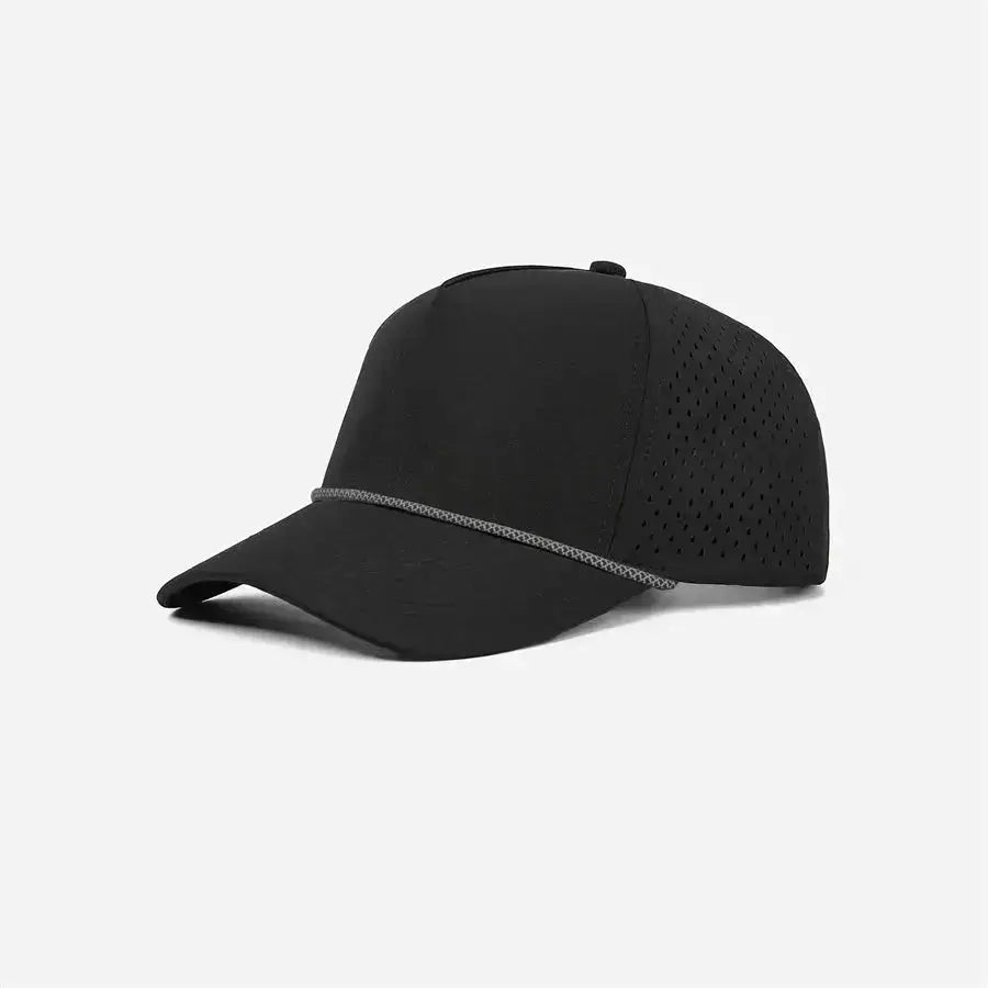 Joe's USA 5-Panel Rope Golf Hat | Water-Repellent Perforated Snapback Cap