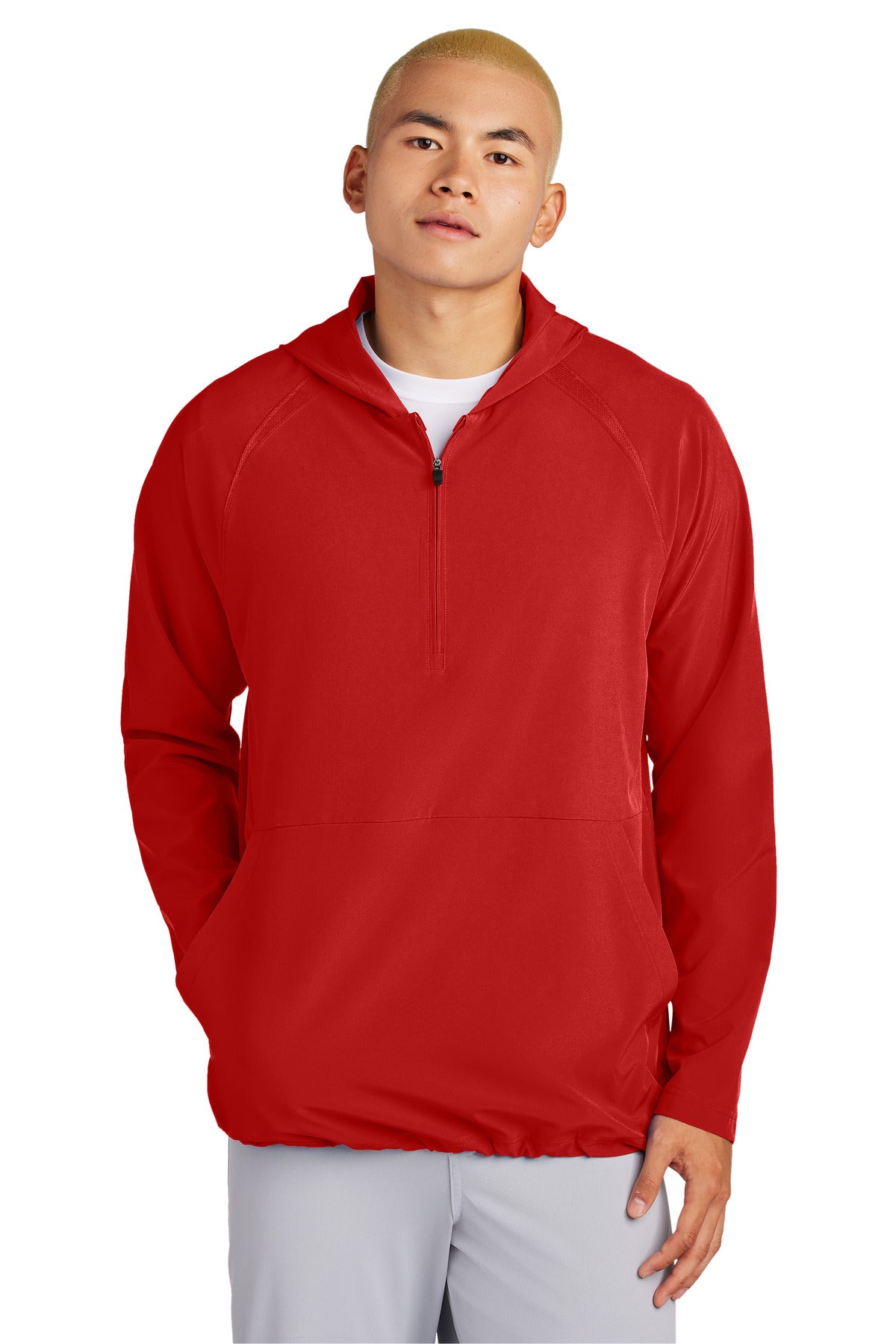 Sport-Tek ®  Repeat 1/2-Zip Long Sleeve Hooded Jacket JST488 - Sport-Tek JST488