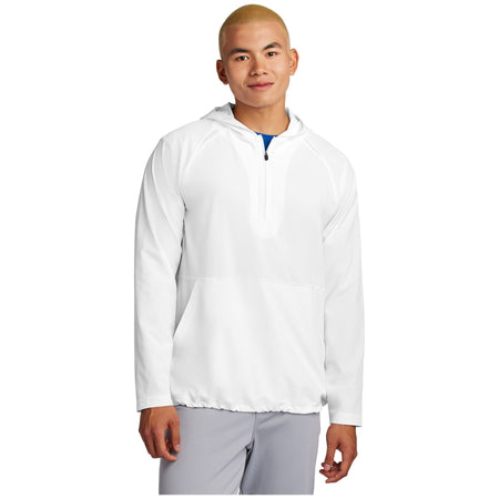 Sport-Tek ® Repeat 1/2-Zip Long Sleeve Hooded Jacket JST488 - Sport-Tek JST488 Outerwear Sport-Tek White XS