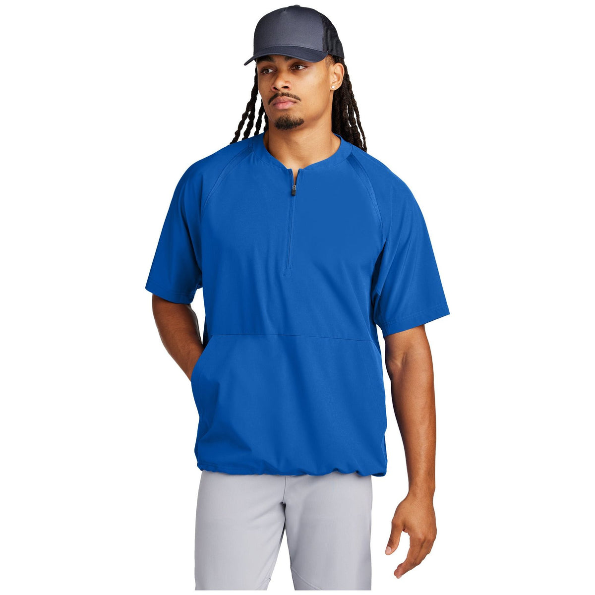 Sport-Tek ® Repeat 1/2-Zip Short Sleeve Jacket JST489 - Sport-Tek JST489 Outerwear Sport-Tek True Royal XS