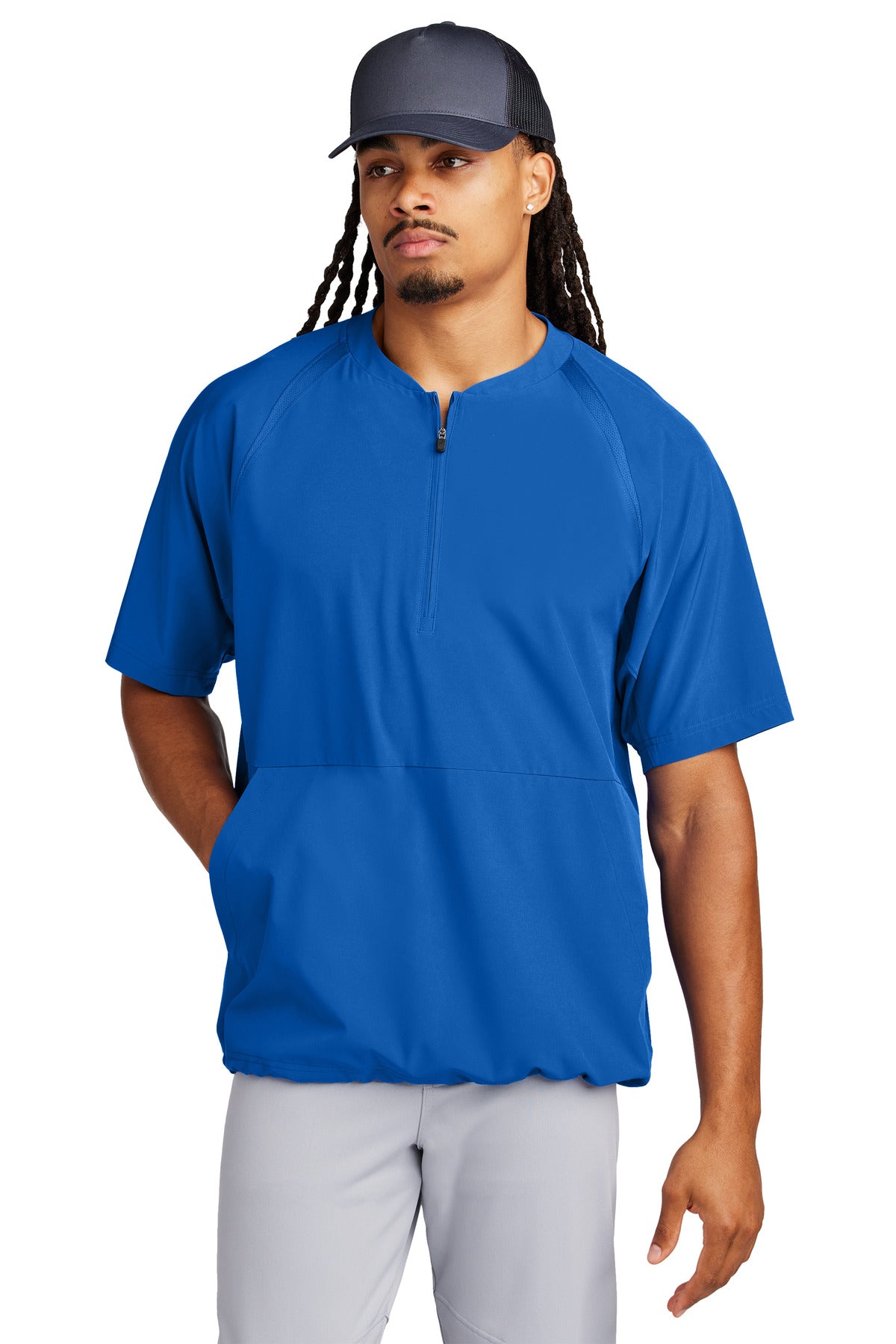 Sport-Tek JST489 Repeat 1/2-Zip Short Sleeve Jacket Wholesale Athletic Warm-Up Jackets