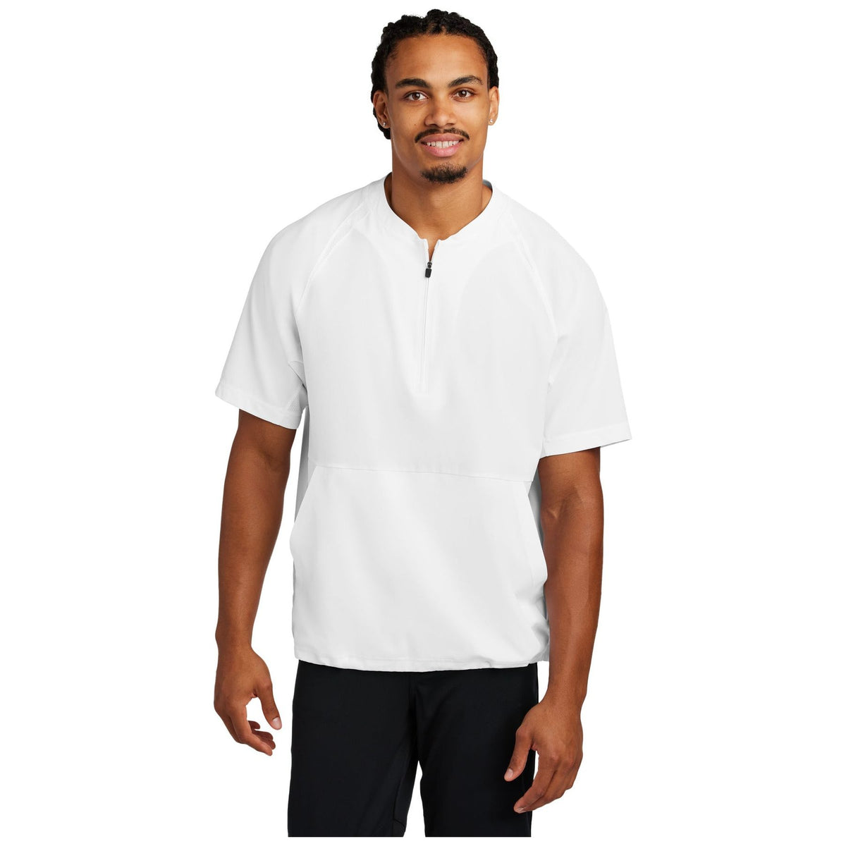 Sport-Tek ® Repeat 1/2-Zip Short Sleeve Jacket JST489 - Sport-Tek JST489 Outerwear Sport-Tek White XS