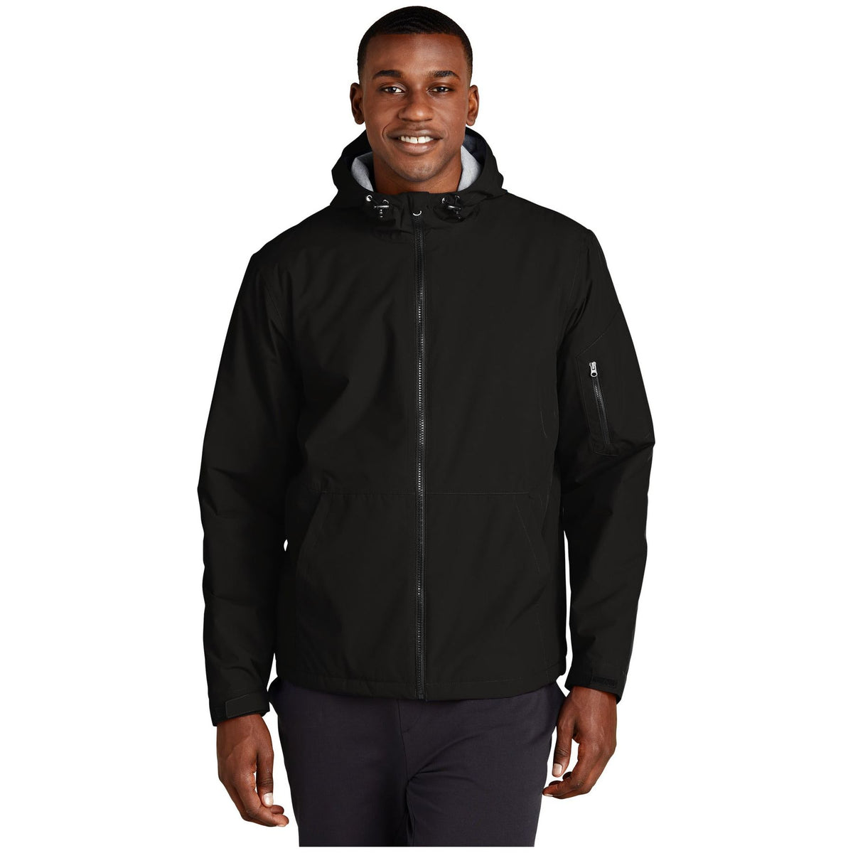 Sport-Tek ® Waterproof Insulated Jacket JST56 - Sport-Tek JST56 Outerwear Sport-Tek Black XS