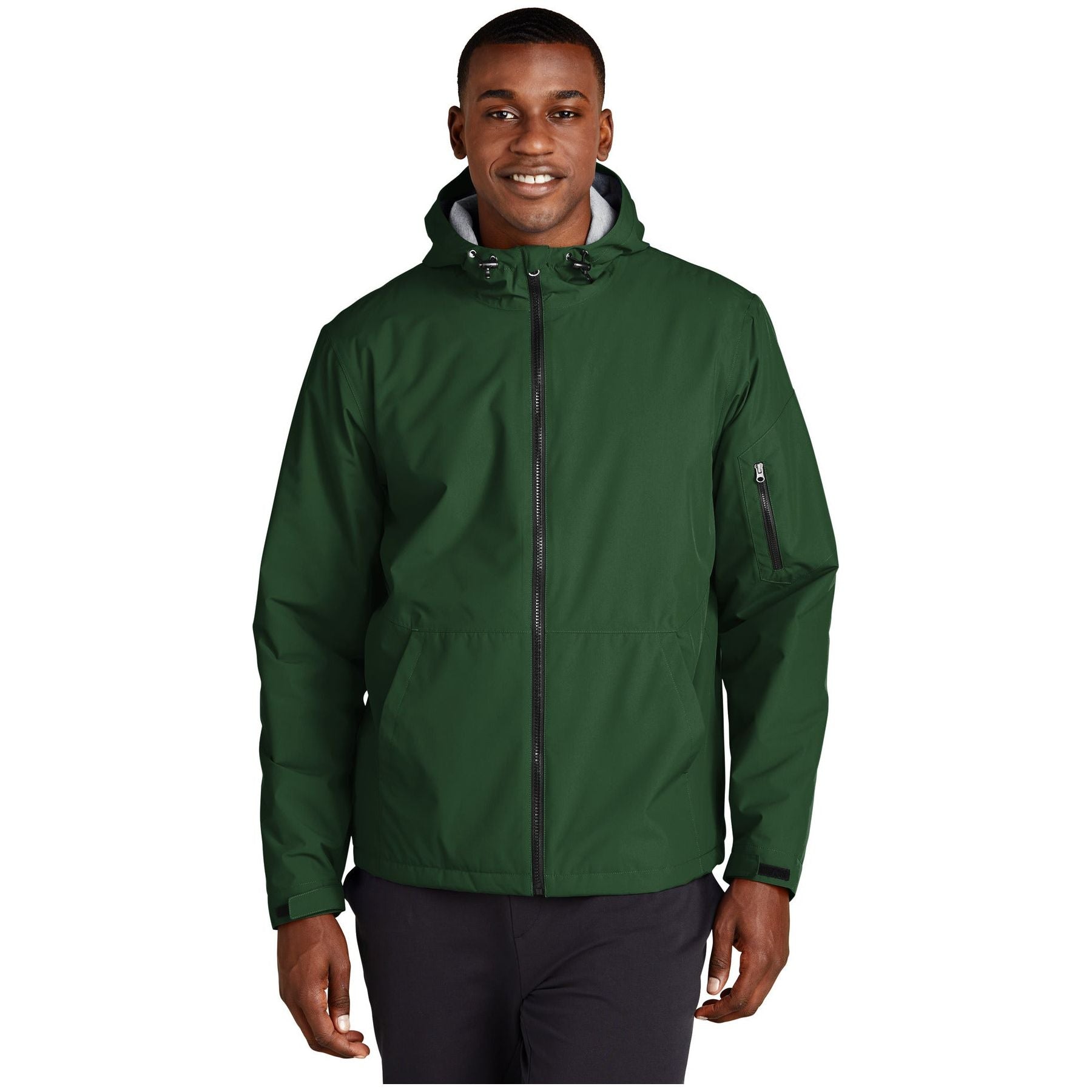 Sport-Tek ® Waterproof Insulated Jacket JST56 - Sport-Tek JST56 Outerwear Sport-Tek Forest Green XS