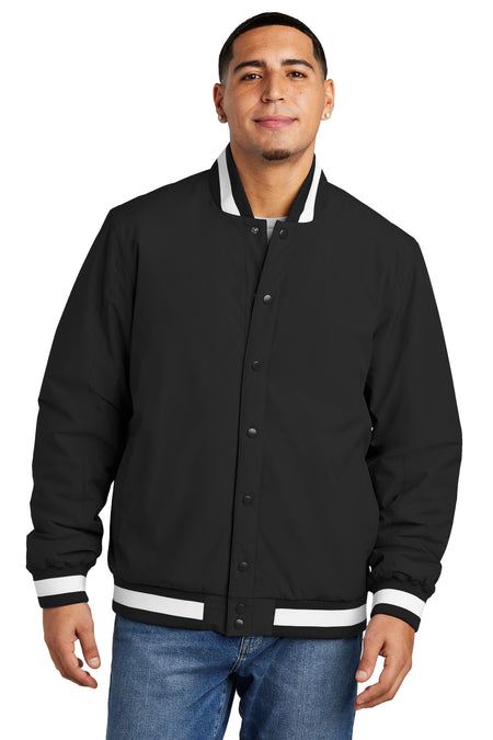 Sport-Tek ® Insulated Varsity Jacket JST58 - Sport-Tek JST58 Outerwear Sport-Tek Black XS