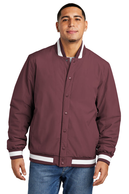 Sport-Tek ® Insulated Varsity Jacket JST58 - Sport-Tek JST58 Outerwear Sport-Tek Maroon XS