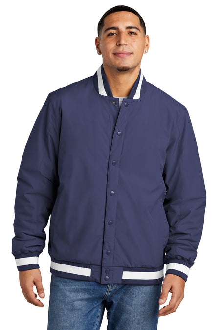 Sport-Tek ® Insulated Varsity Jacket JST58 - Sport-Tek JST58 Outerwear Sport-Tek True Navy XS