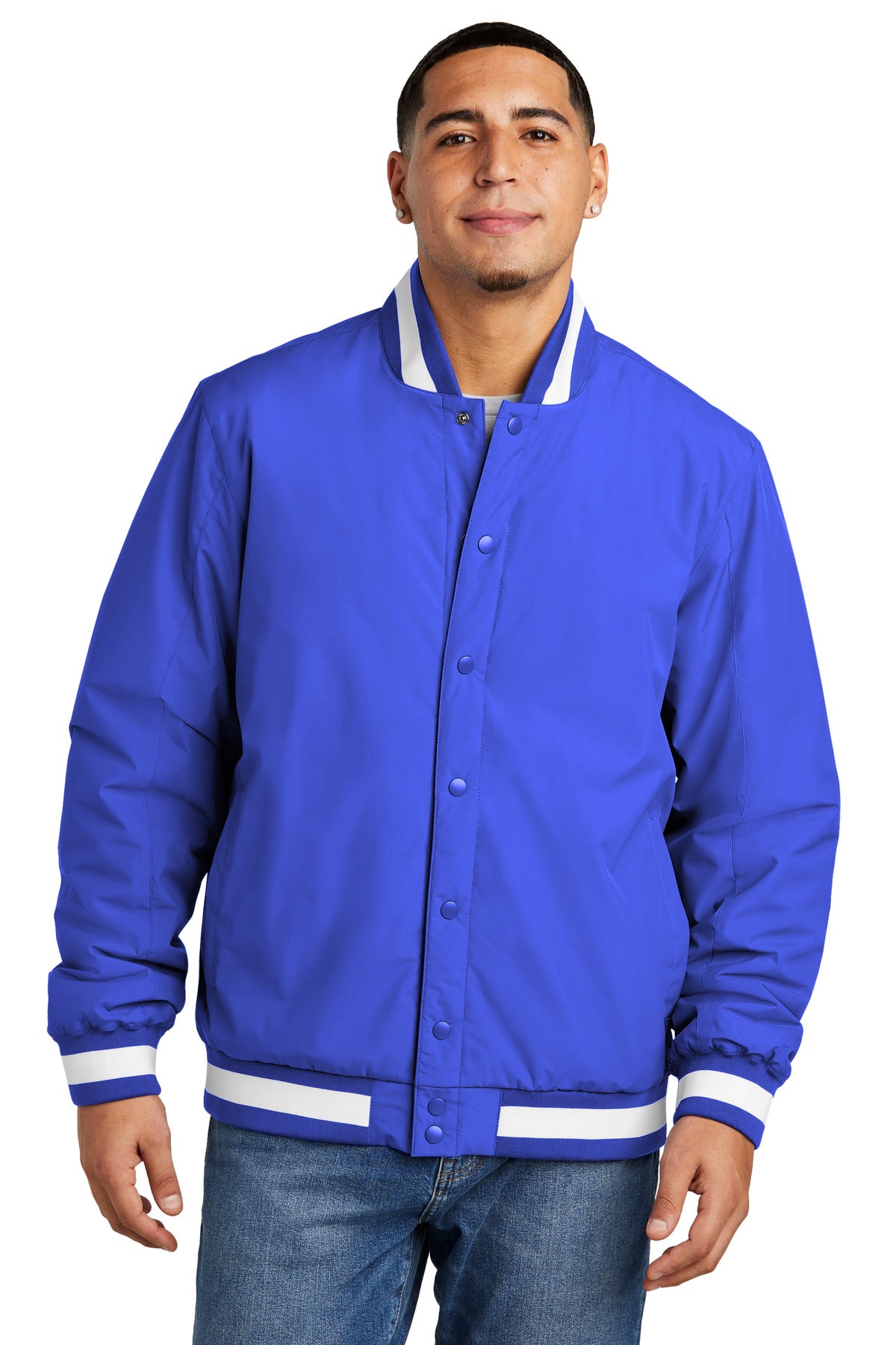 Sport-Tek ® Insulated Varsity Jacket JST58 - Sport-Tek JST58 Outerwear Sport-Tek