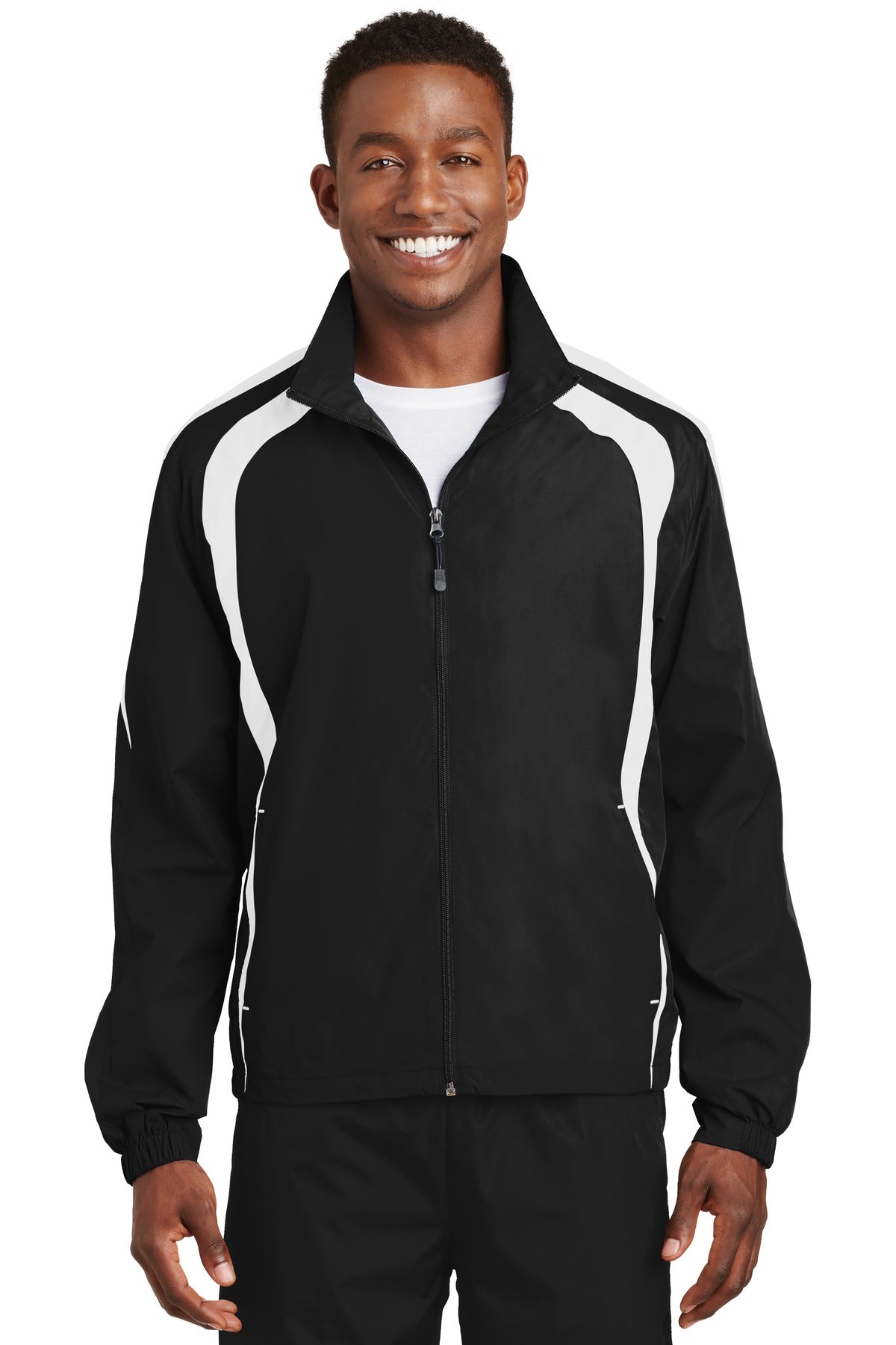 Sport-Tek ® Colorblock Raglan Jacket. JST60 - Sport-Tek JST60 Activewear Sport-Tek Black/ White XS