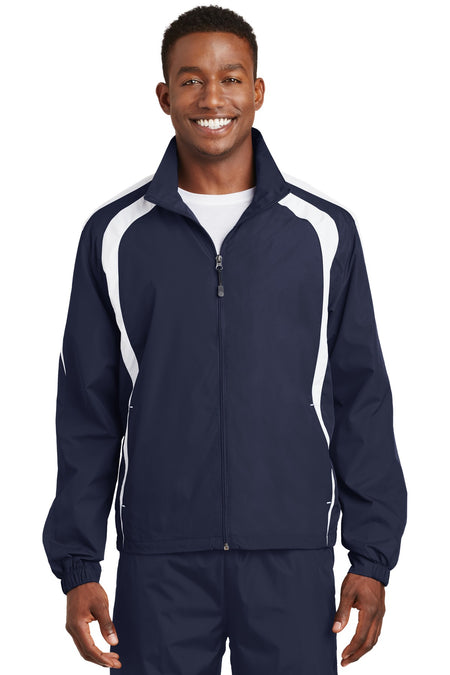 Sport-Tek ® Colorblock Raglan Jacket. JST60 - Sport-Tek JST60 Activewear Sport-Tek True Navy/ White XS