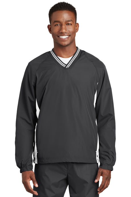 Sport-Tek ®  Tipped V-Neck Raglan Wind Shirt. JST62 - Sport-Tek JST62