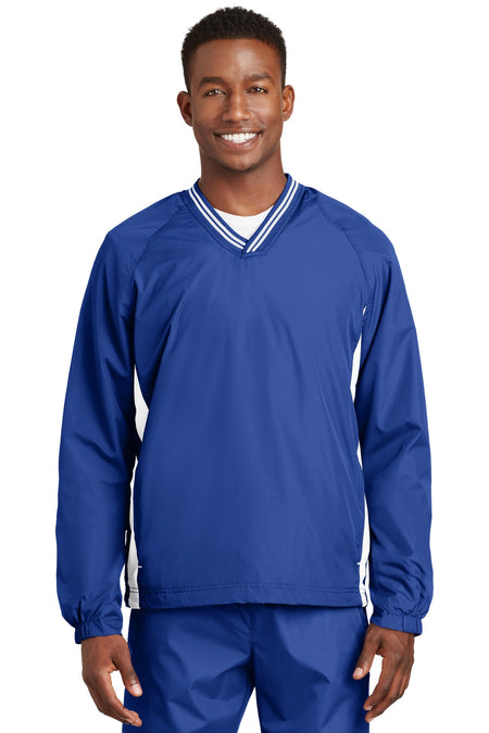 Sport-Tek ® Tipped V-Neck Raglan Wind Shirt. JST62 - Sport-Tek JST62 Activewear Sport-Tek