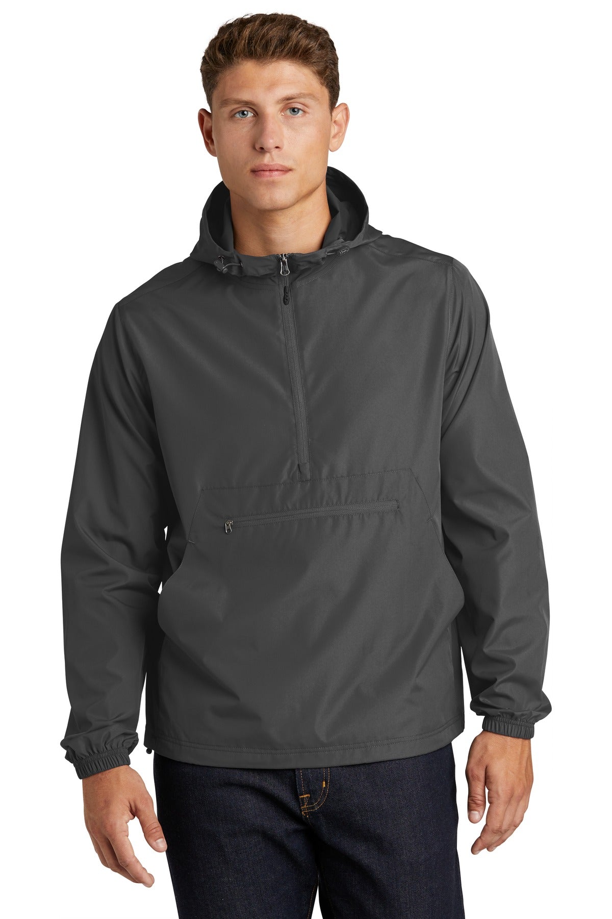 Sport-Tek ® Packable Anorak. JST66 - Sport-Tek JST66 Outerwear Sport-Tek Graphite XS