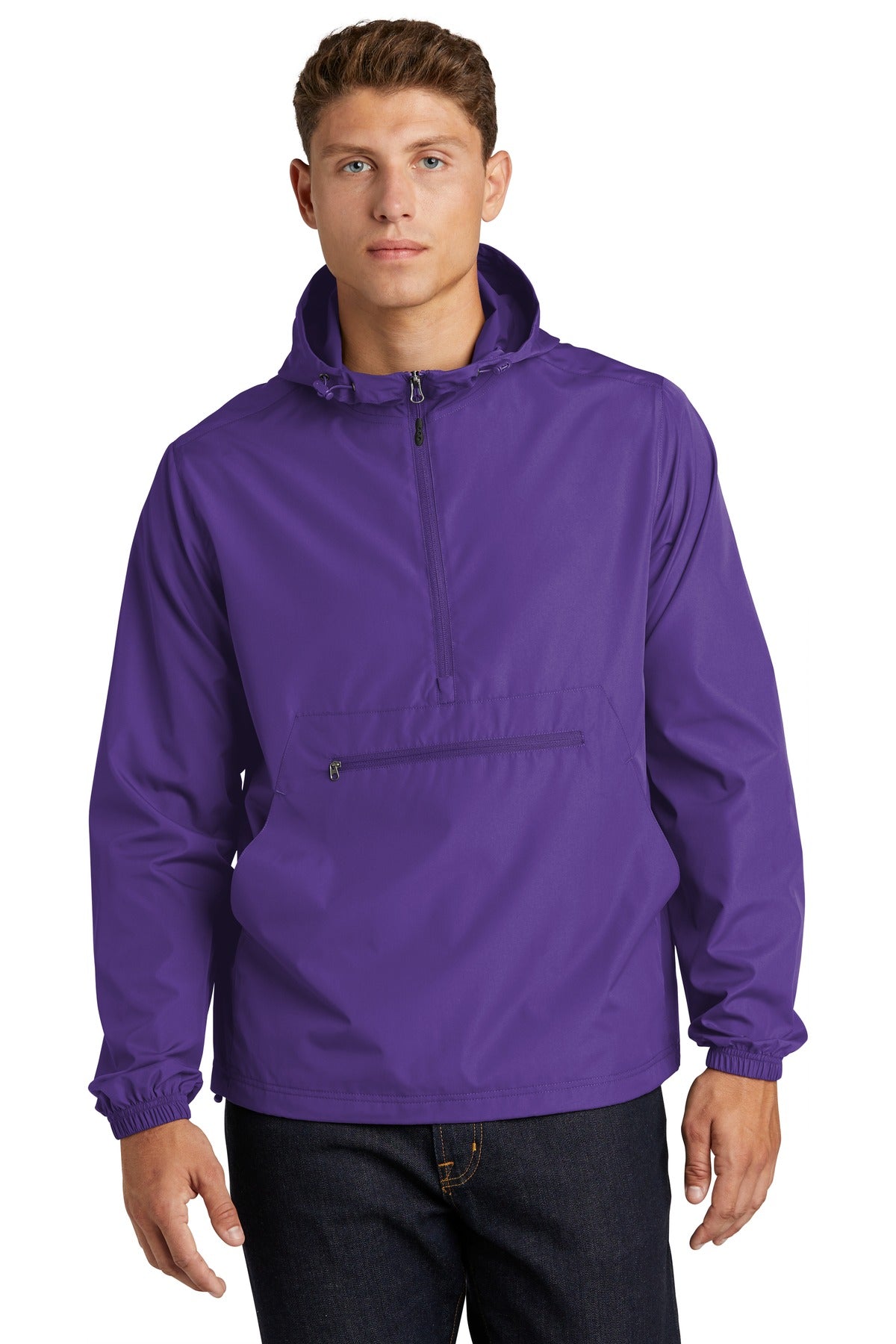 Sport-Tek ® Packable Anorak. JST66 - Sport-Tek JST66 Outerwear Sport-Tek Purple XS