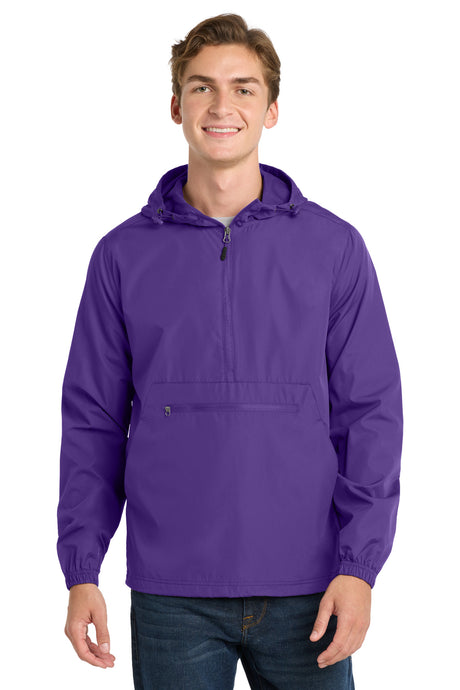 Sport-Tek JST66 Packable Anorak Lightweight Water-Resistant Windbreaker Jacket