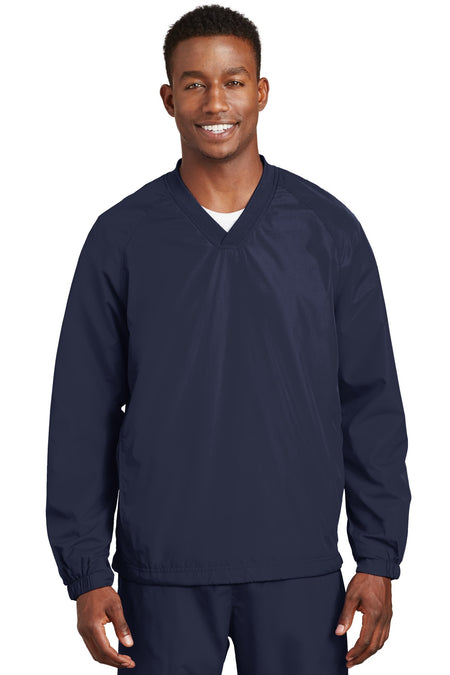 Sport-Tek ® V-Neck Raglan Wind Shirt. JST72 - Sport-Tek JST72 Activewear Sport-Tek True Navy XS