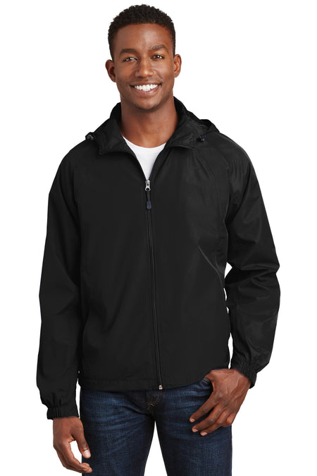 Sport-Tek ® Hooded Raglan Jacket. JST73 - Sport-Tek JST73 Activewear Sport-Tek Black XS