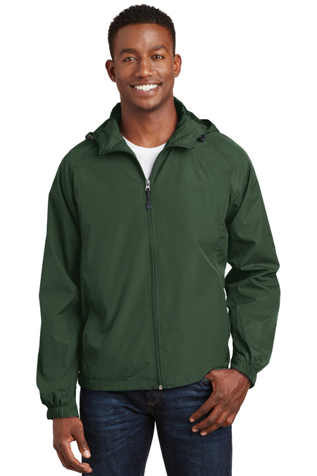 Sport-Tek ® Hooded Raglan Jacket. JST73 - Sport-Tek JST73 Activewear Sport-Tek Forest Green XS