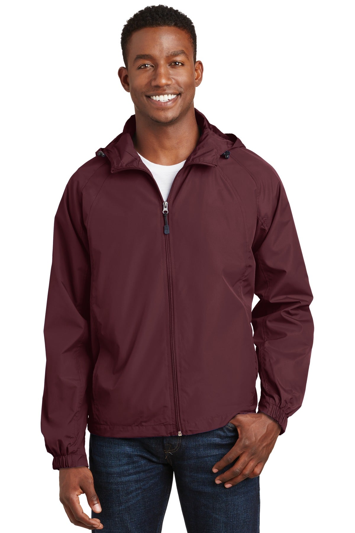 Sport-Tek ® Hooded Raglan Jacket. JST73 - Sport-Tek JST73 Activewear Sport-Tek Maroon XS