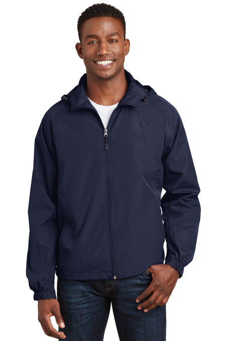 Sport-Tek ® Hooded Raglan Jacket. JST73 - Sport-Tek JST73 Activewear Sport-Tek True Navy XS