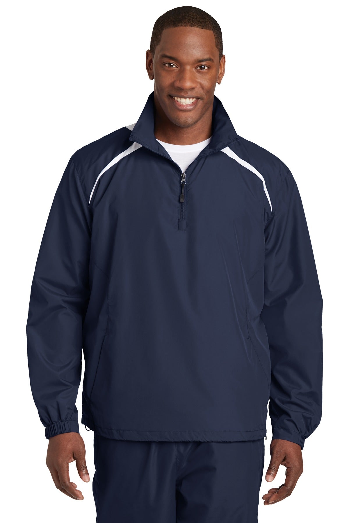 Sport-Tek ® 1/2-Zip Wind Shirt. JST75 - Sport-Tek JST75 Activewear Sport-Tek True Navy/ White XS