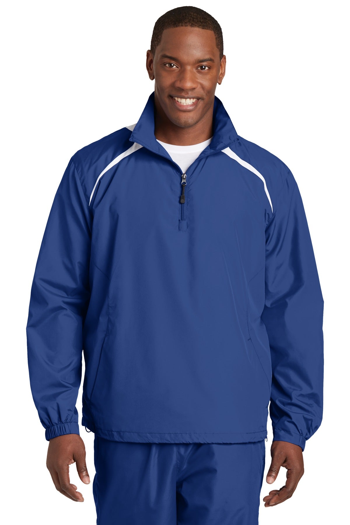 Sport-Tek ® 1/2-Zip Wind Shirt. JST75 - Sport-Tek JST75 Activewear Sport-Tek True Royal/ White XS