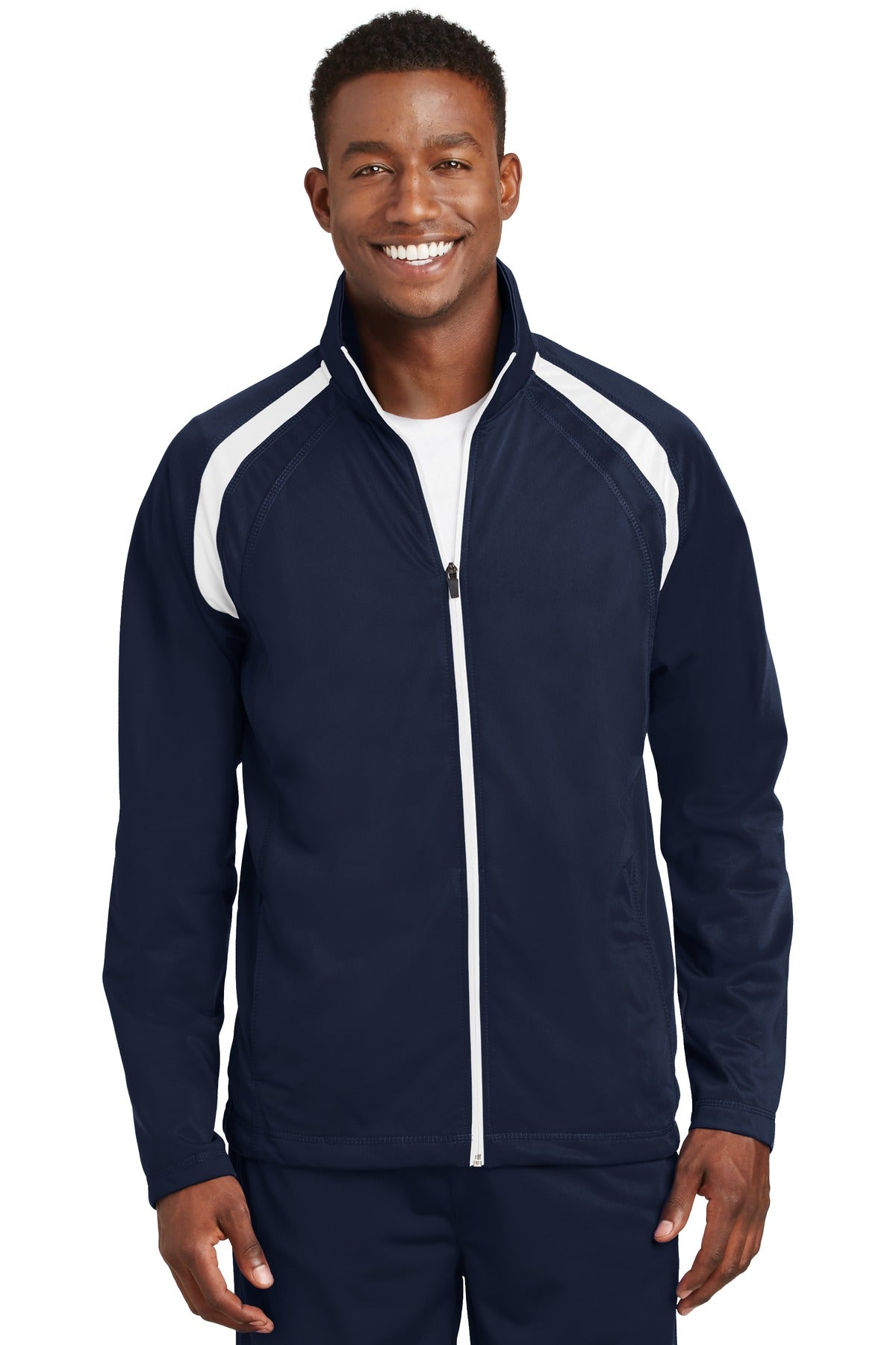 Sport-Tek ® Tricot Track Jacket. JST90 - Sport-Tek JST90 Activewear Sport-Tek True Navy/ White XS