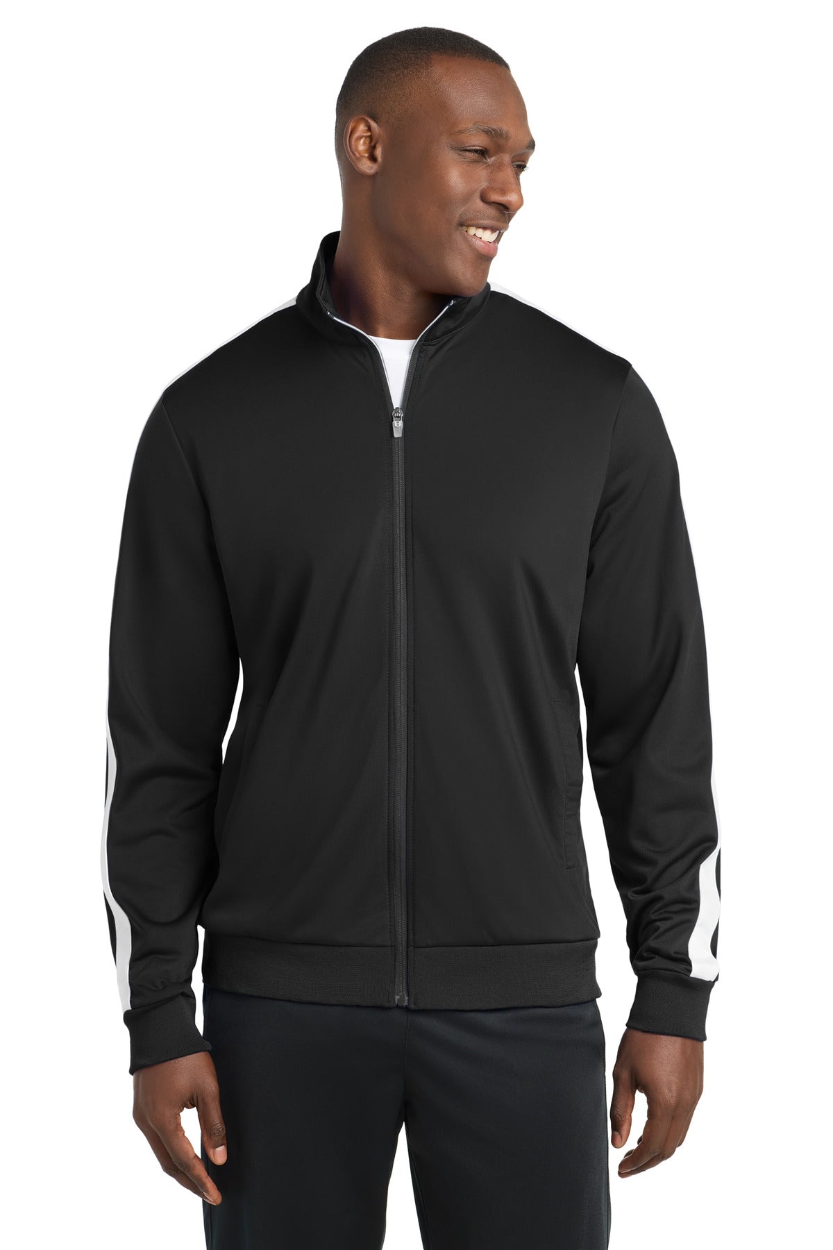 Sport-Tek  ®  Tricot Sleeve Stripe Track Jacket. JST94 - Sport-Tek JST94