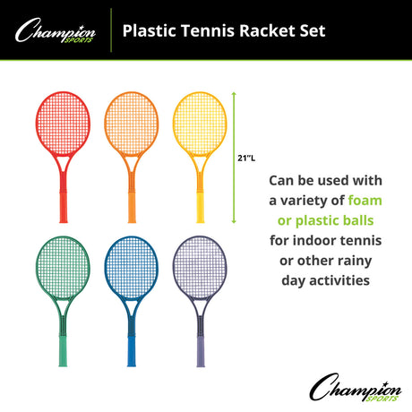 Champion Sports PLASTIC TENNIS RACKET SET
