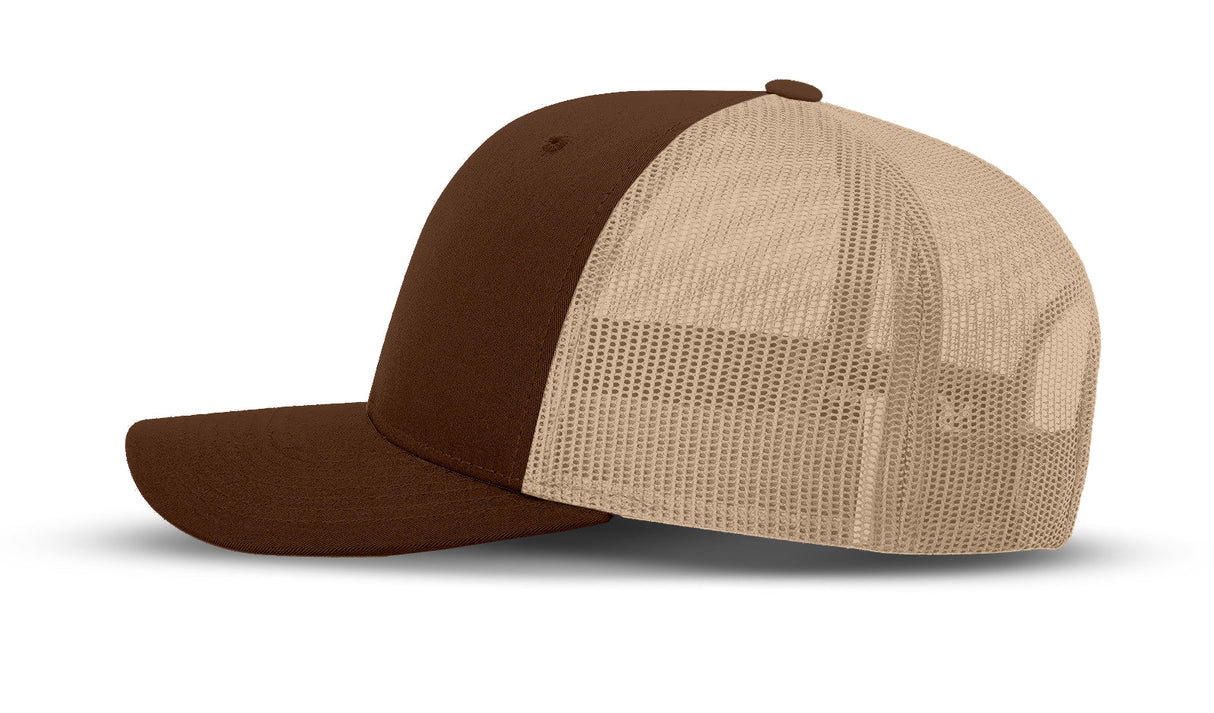 Joe's USA Original Trucker Hat JOE112 - Brown/Khaki - Angle View 2
