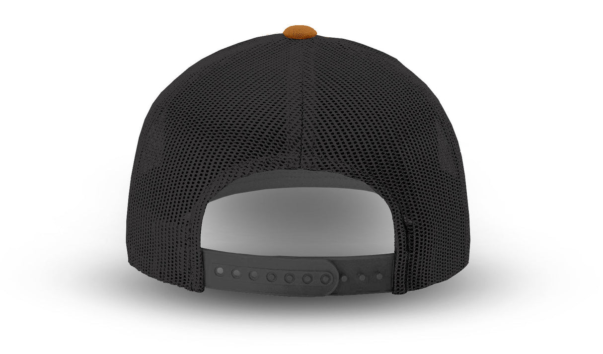 Joe's USA Original Trucker Hat JOE112 - Caramel/Black - Angle View 3