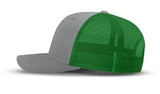 Joe's USA Original Trucker Hat JOE112 - Heather Gray/Kelly Green - Angle View 2