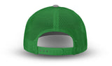 Joe's USA Original Trucker Hat JOE112 - Heather Gray/Kelly Green - Angle View 3
