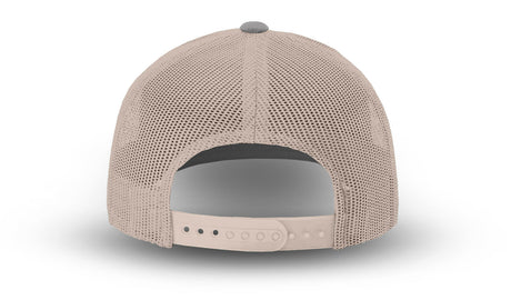 Joe's USA Original Trucker Hat JOE112 - Heather Gray/Loden/Stone - Angle View 3