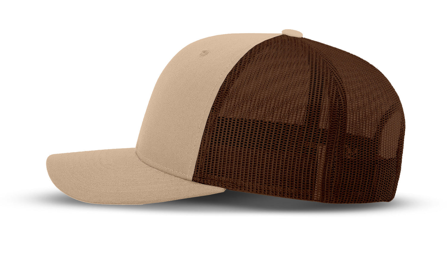 Joe's USA Original Trucker Hat JOE112 - Khaki/Brown - Angle View 2