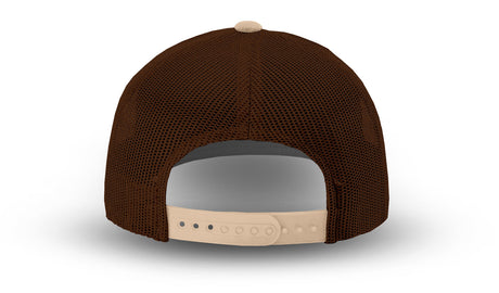Joe's USA Original Trucker Hat JOE112 - Khaki/Brown - Angle View 3