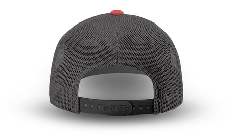 Joe's USA Original Trucker Hat JOE112 - Nantucket Red/Charcoal - Angle View 3