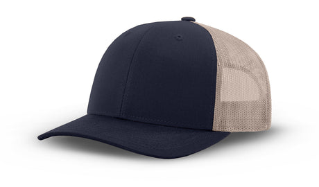 Joe's USA Original Trucker Hat JOE112 - Navy/Stone - Main View