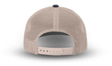 Joe's USA Original Trucker Hat JOE112 - Navy/Stone - Angle View 3