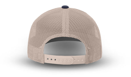 Joe's USA Original Trucker Hat JOE112 - Navy/Stone - Angle View 3