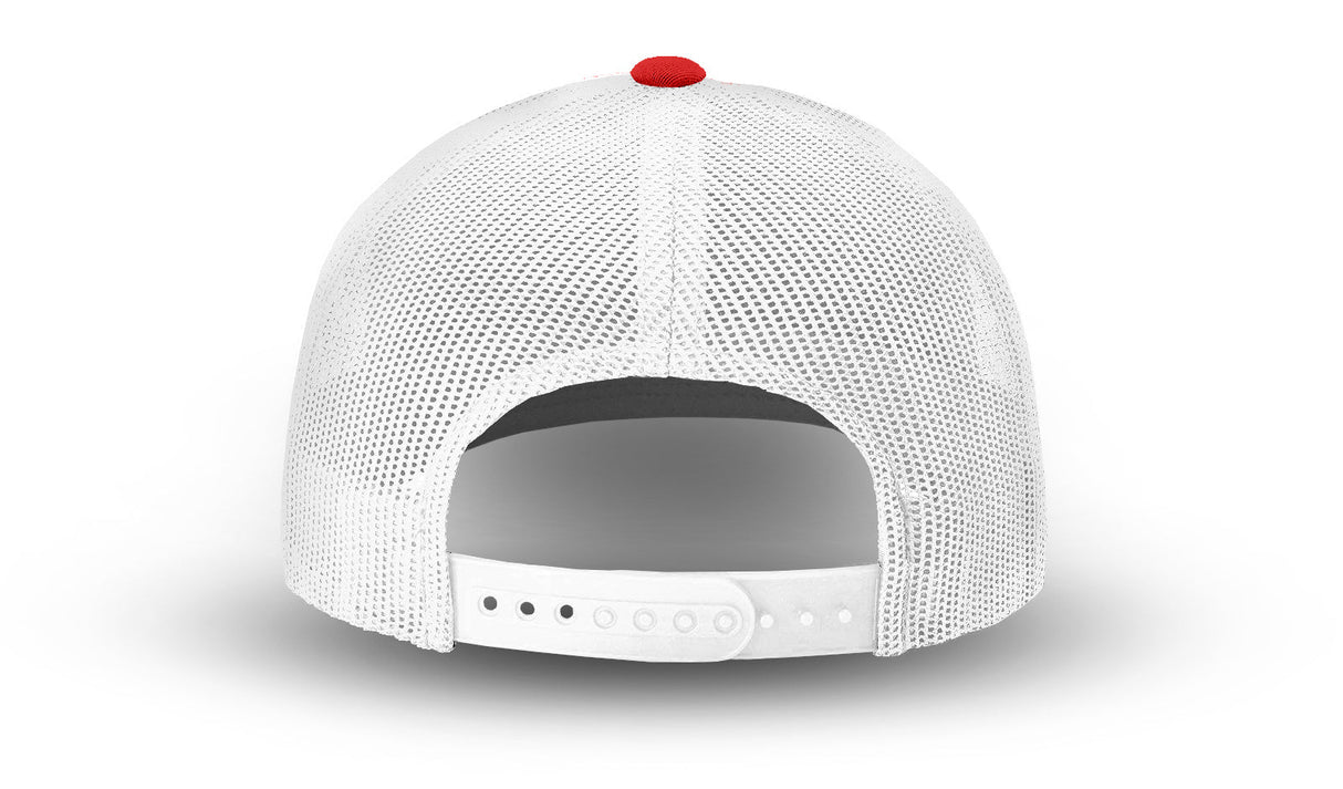 Joe's USA Original Trucker Hat JOE112 - Red/White - Angle View 3