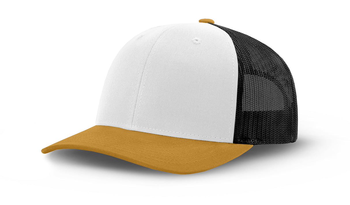 Joe's USA Original Trucker Hat JOE112 - White/Amber/Black - Main View