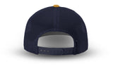 Joe's USA Original Trucker Hat JOE112 - White/Amber/Navy - Angle View 3