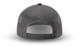 Joe's USA Original Trucker Hat JOE112 - White/Navy/Gray - Angle View 3