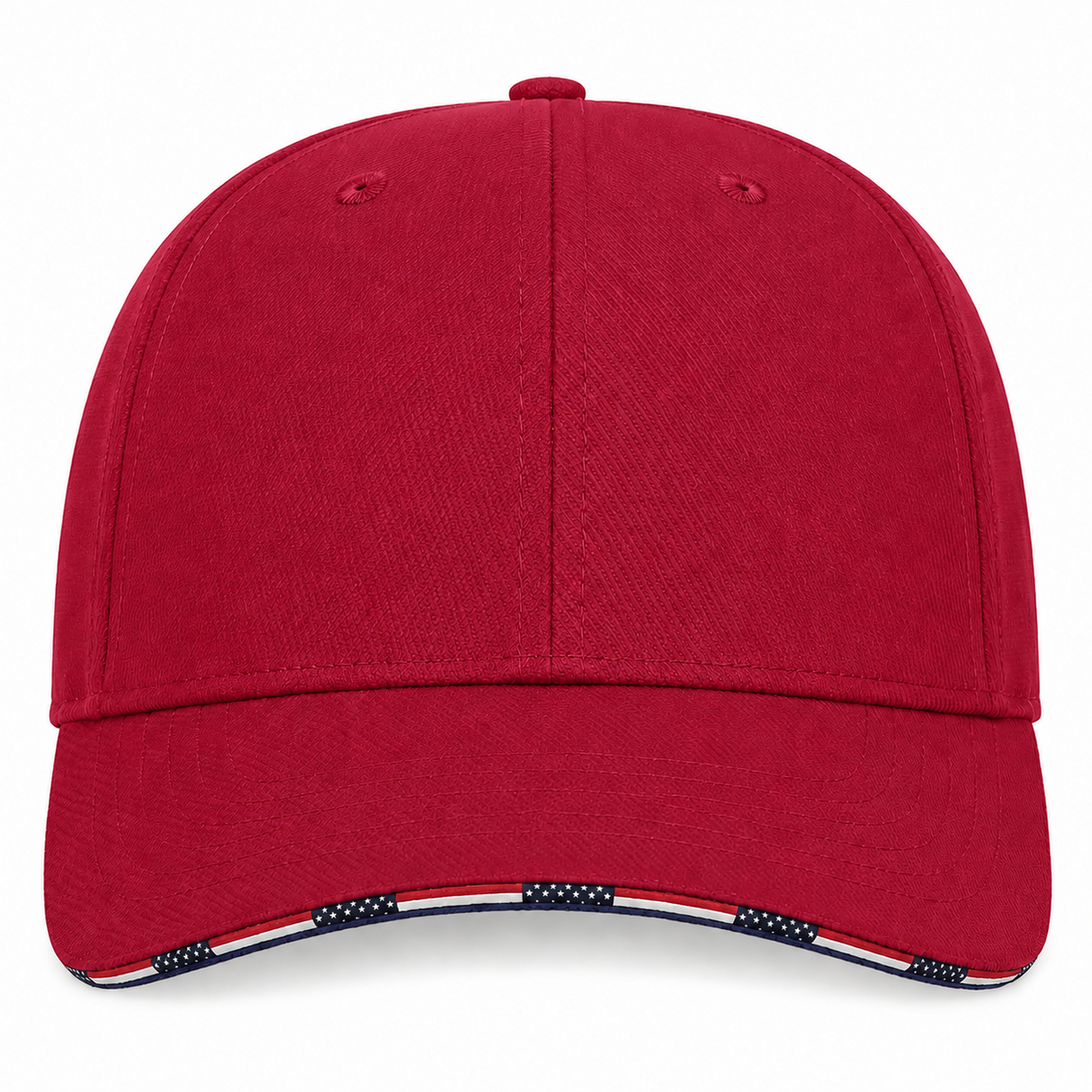 JOE829 Joe's USA Americana Flag Sandwich Cap - Deep Red (Front)